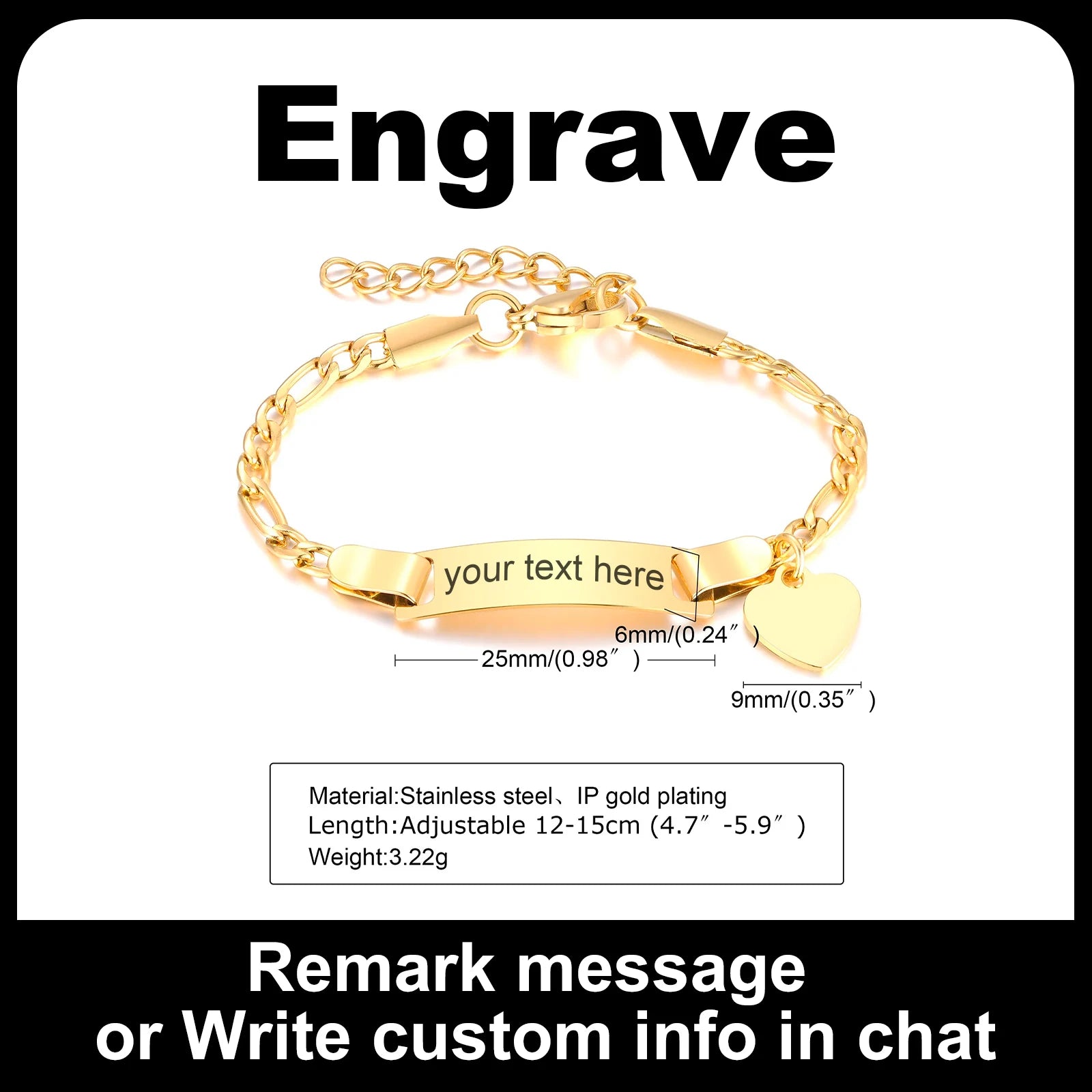 Custom Heart Name Bracelet
