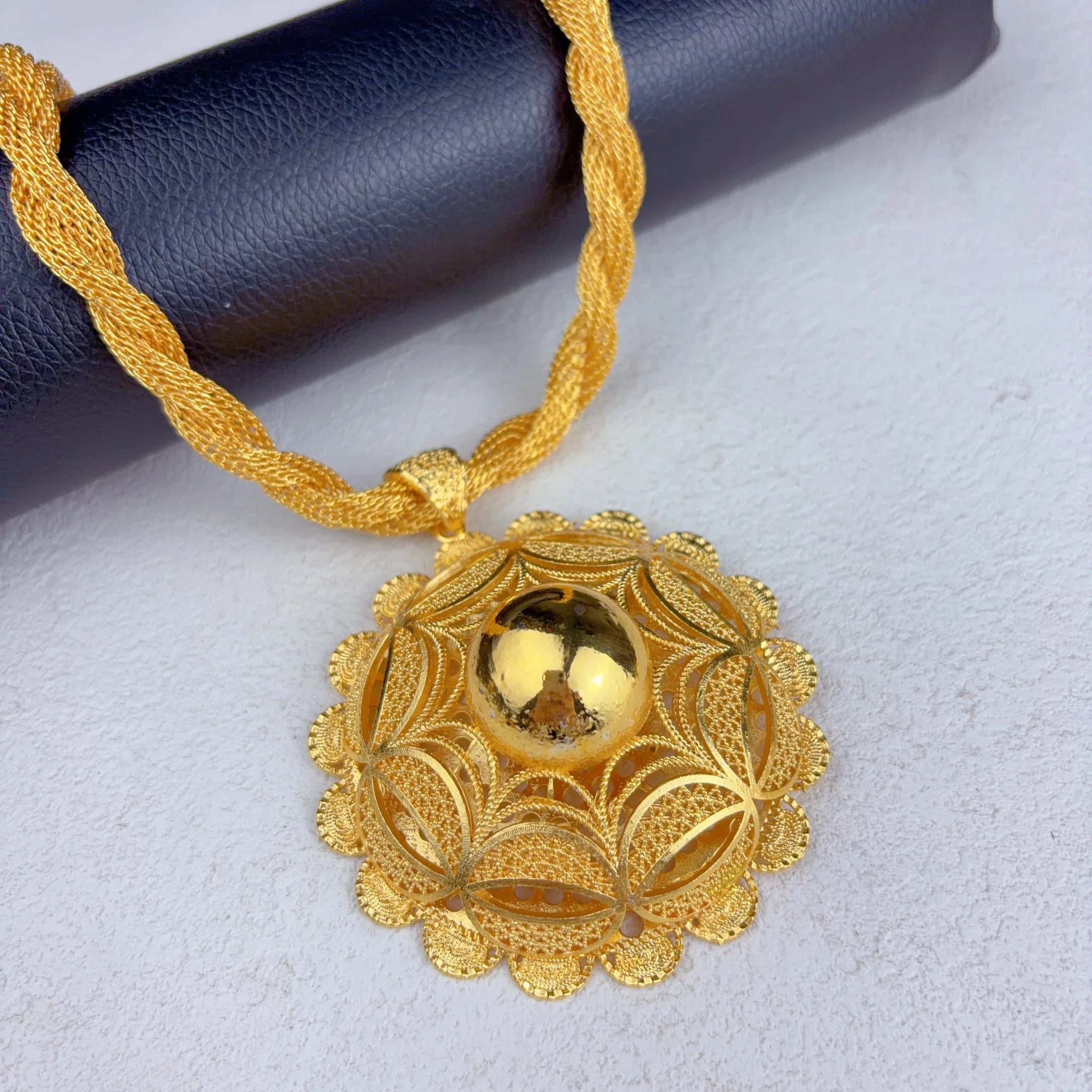 Royal Ethiopian-Inspired Gold-Plated Jewelry Set (6 PCS)