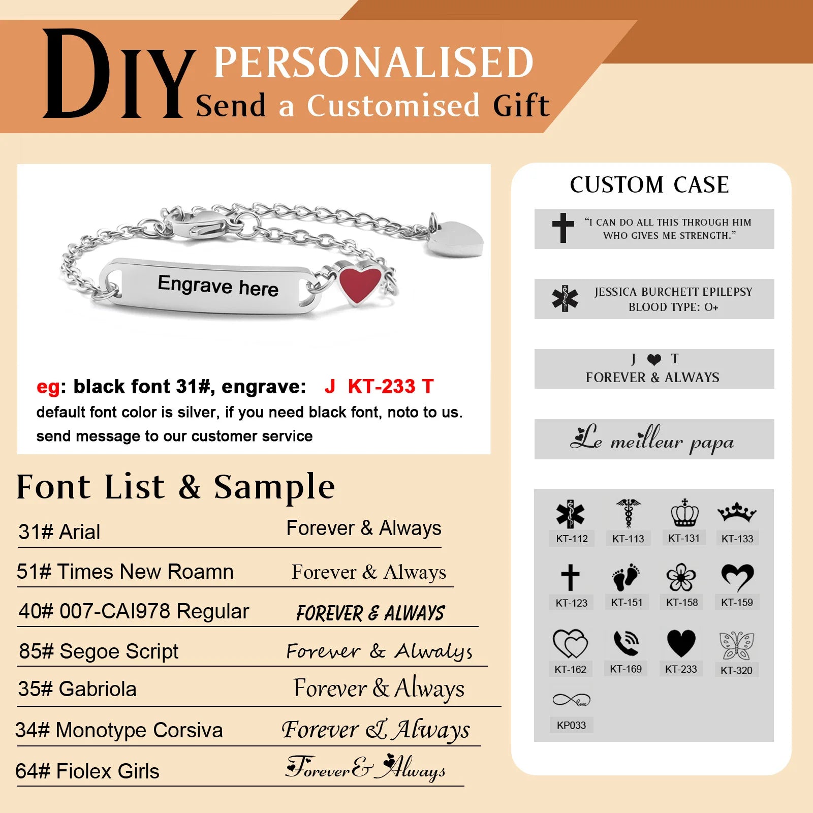 Custom Heart Name Bracelet