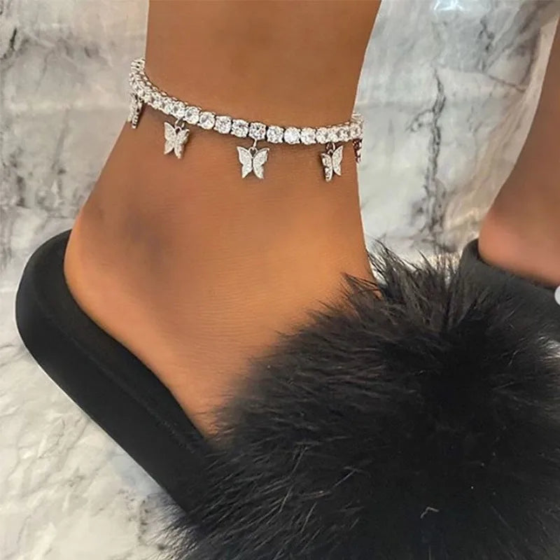 Butterfly Rhinestone Anklet