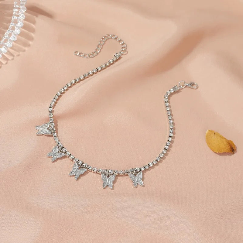 Butterfly Rhinestone Anklet