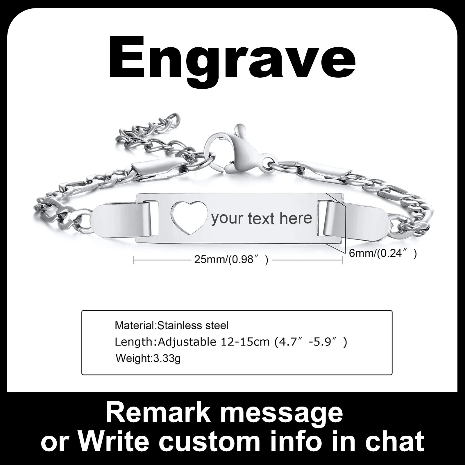 Custom Heart Name Bracelet