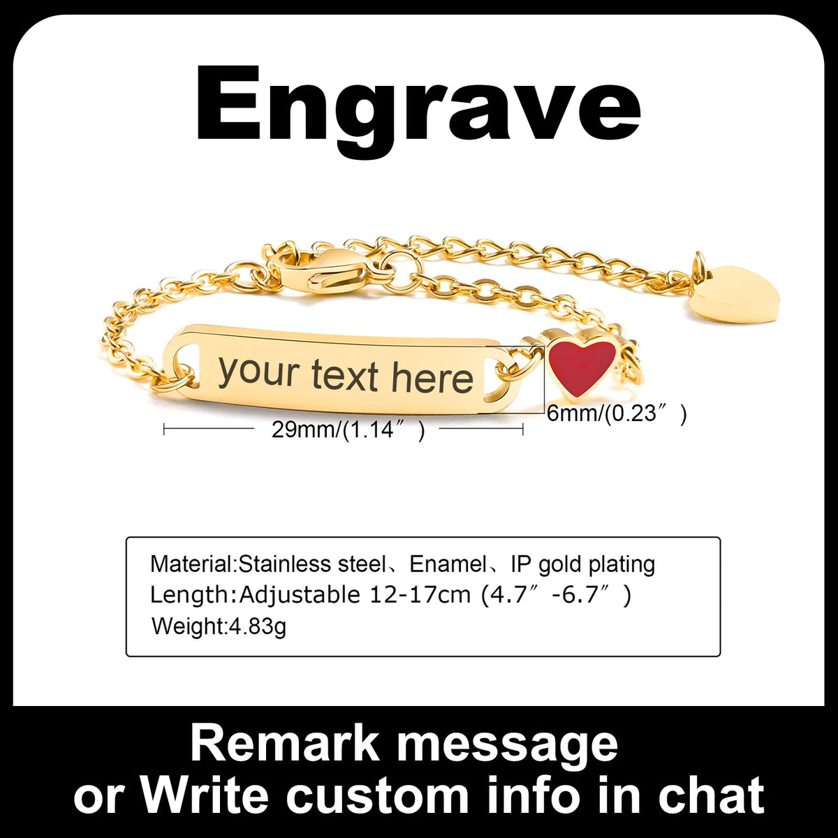 Custom Heart Name Bracelet