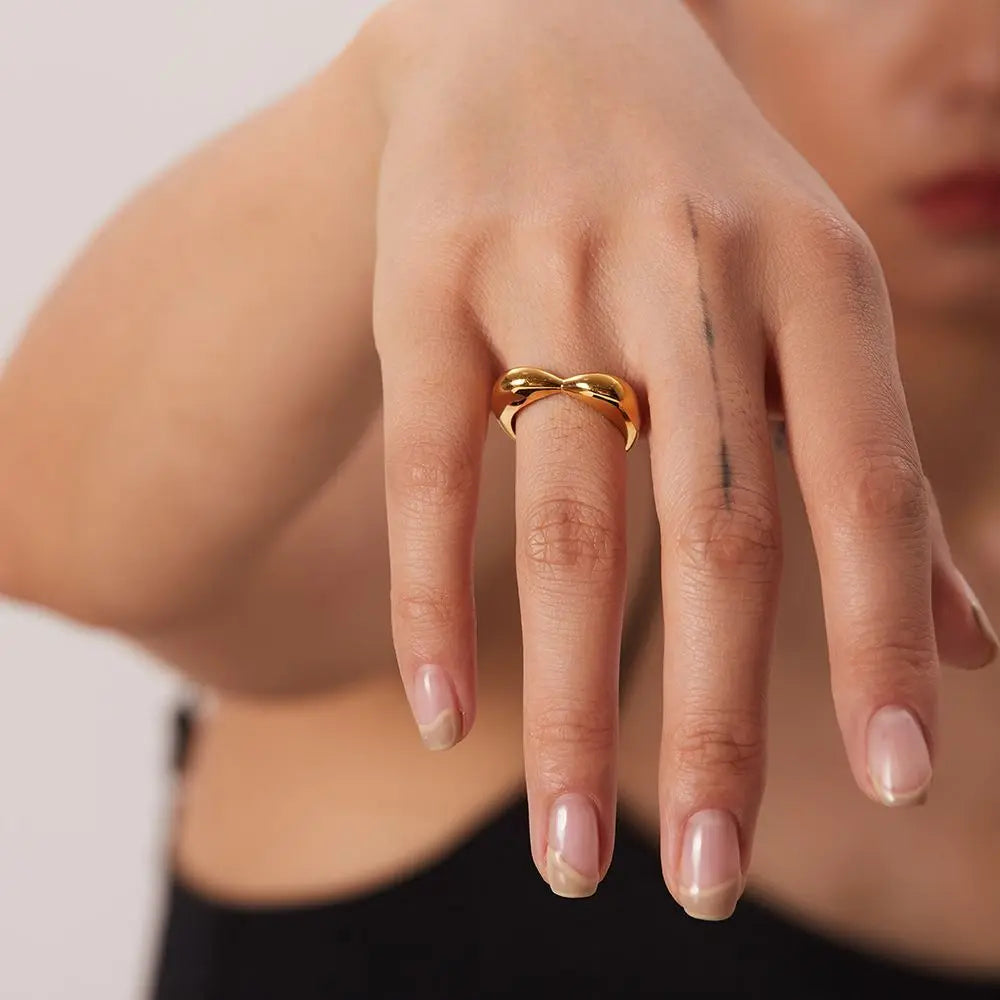 Waterproof Stainless Steel Ring for Women Non-fading Heart Ring Stylish Metal Rings Simple New Jewelry Wholesale Dropshipping