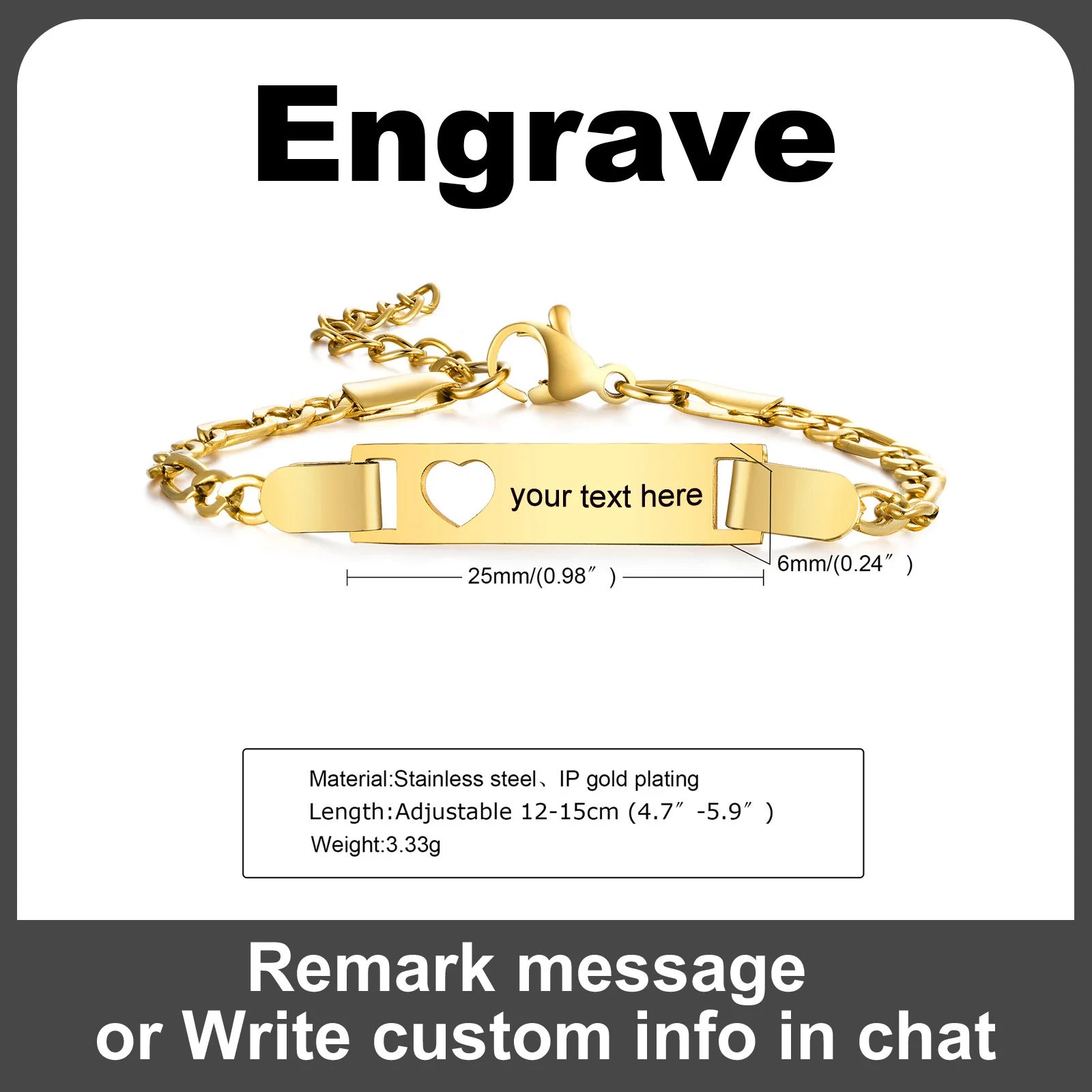 Custom Heart Name Bracelet