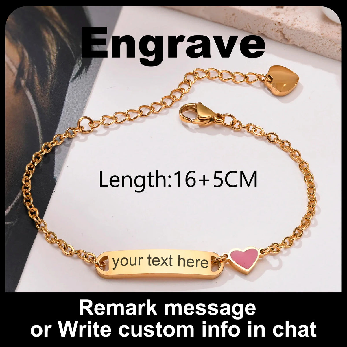 Custom Heart Name Bracelet