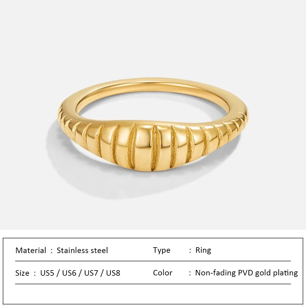 Waterproof Stainless Steel Ring for Women Non-fading Heart Ring Stylish Metal Rings Simple New Jewelry Wholesale Dropshipping