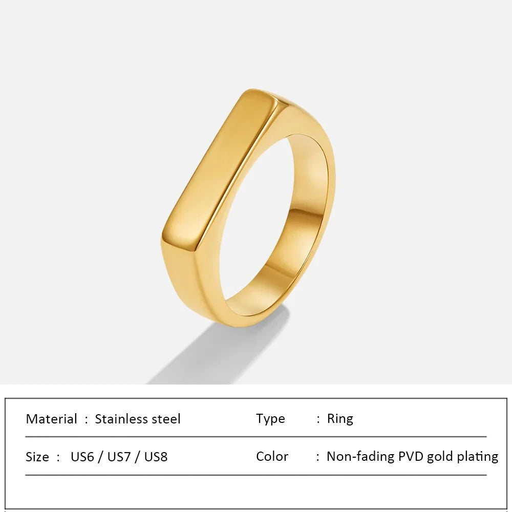 Waterproof Stainless Steel Ring for Women Non-fading Heart Ring Stylish Metal Rings Simple New Jewelry Wholesale Dropshipping