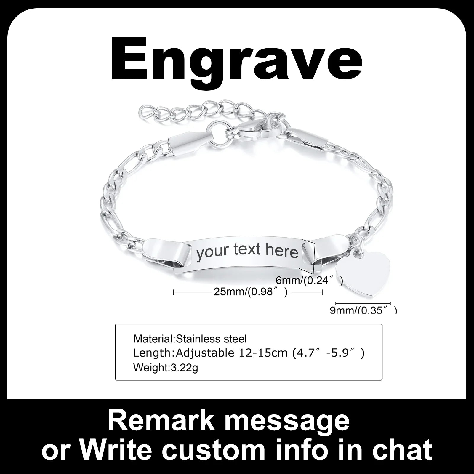 Custom Heart Name Bracelet