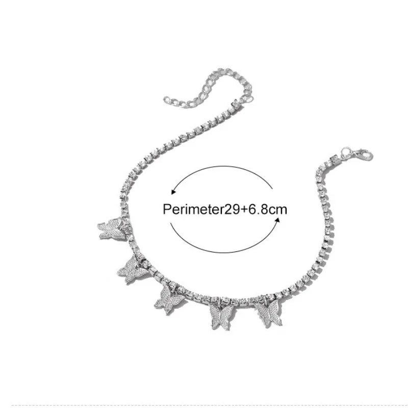 Butterfly Rhinestone Anklet